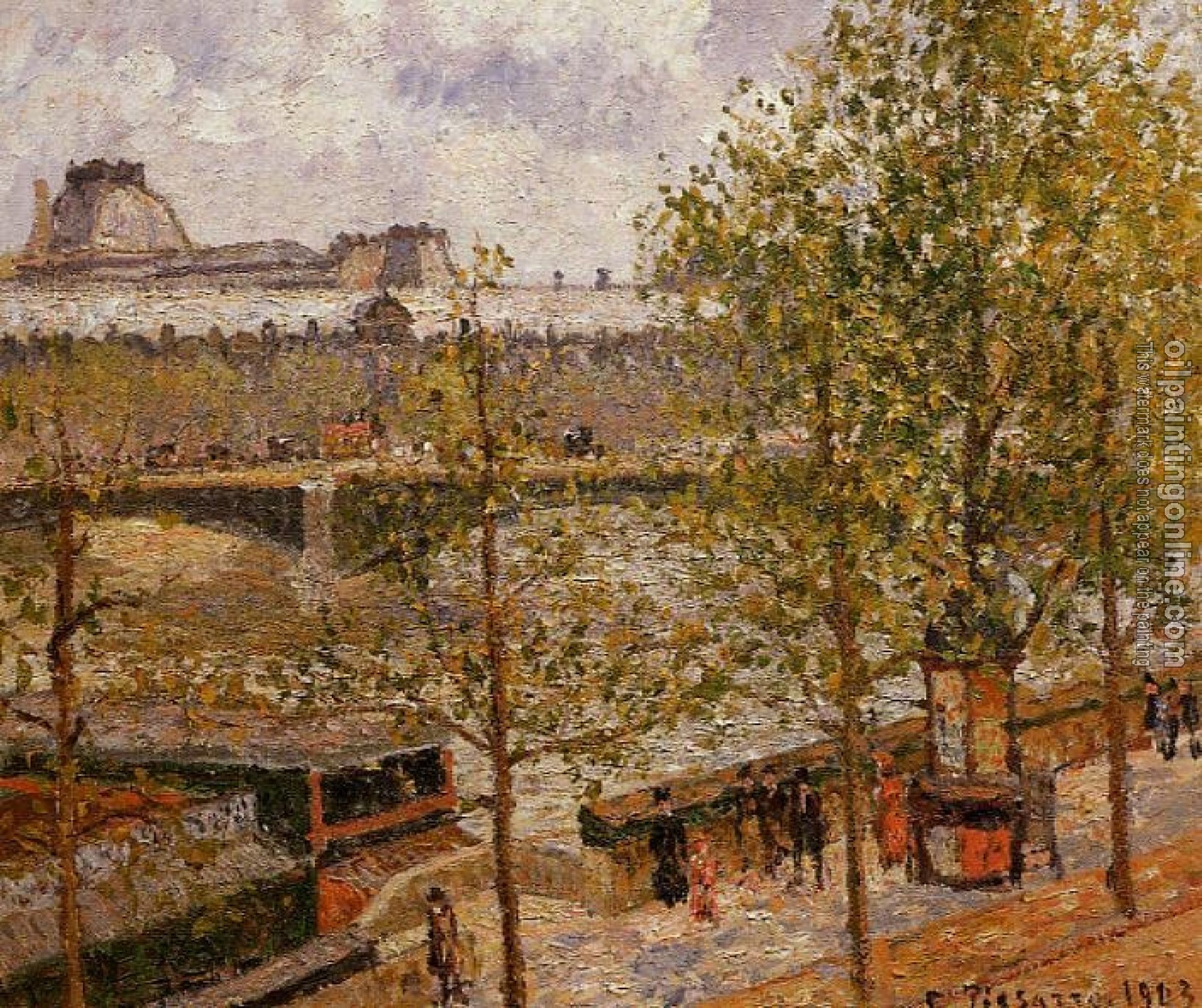 Pissarro, Camille - The Louvre, Morning, Sun, Quai Malaquais